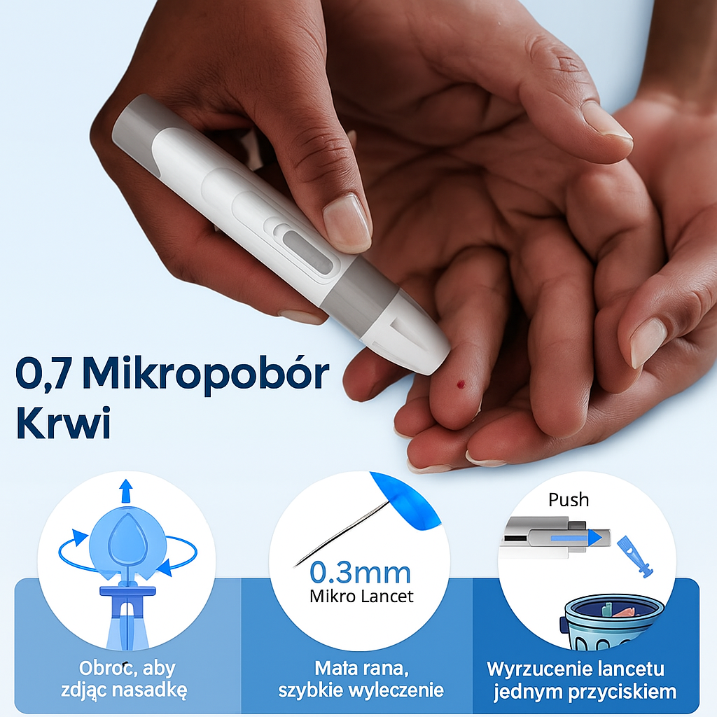 Miernik CukroCare™ z Paskami i Lancetami